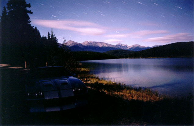 Star trails in Jasper...... see my car?