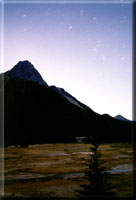 Mountains of Jasper at night