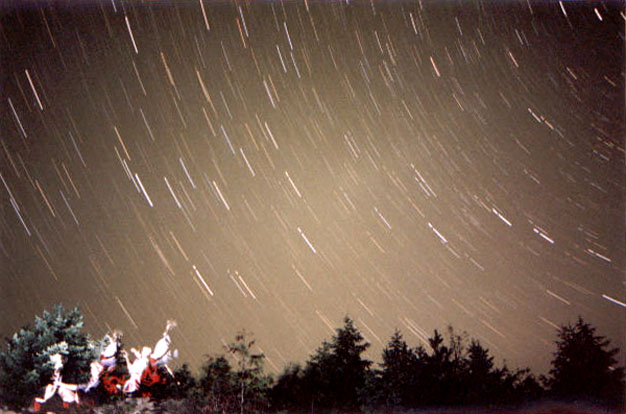 Star trails... can you guess whats on the left to middle?