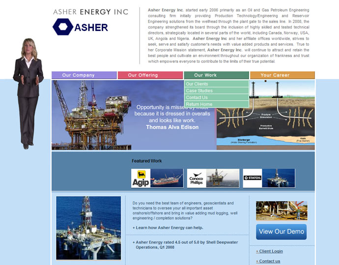 oil and gas web design
